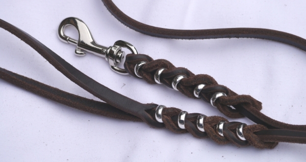 Fettlederleine 'Carrara' mit Handschlaufe 1m bis 1,80m