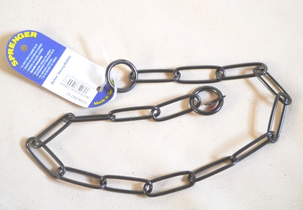 HS Sprenger-Kette Edelstahl schwarz, langgliedrig