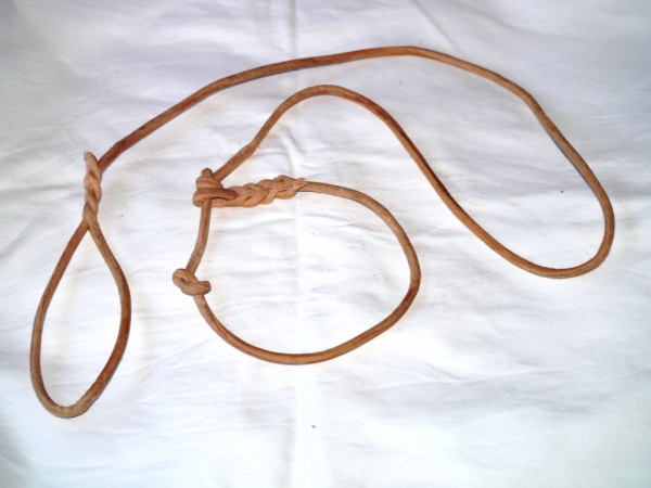 Rundlederleine - lautlose Jagdleine mit Handschlaufe